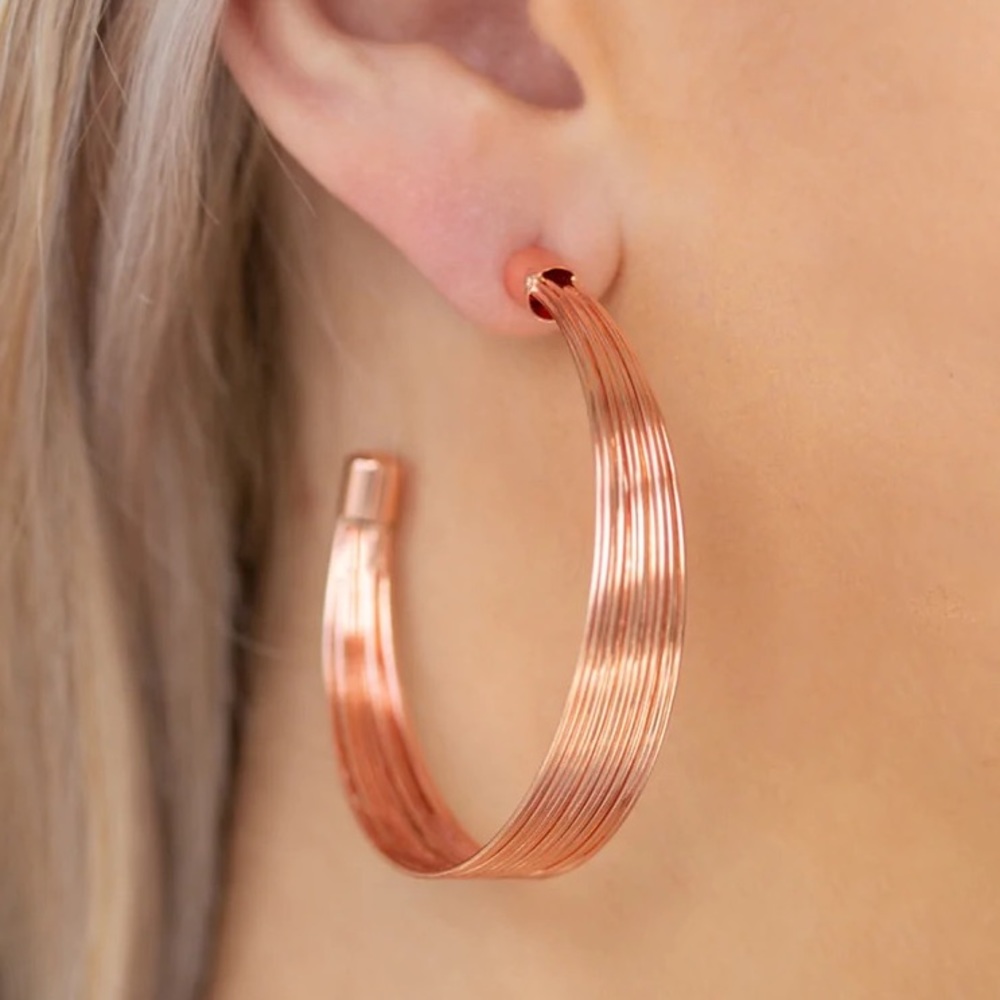 Live Wire Copper Hoop Earrings